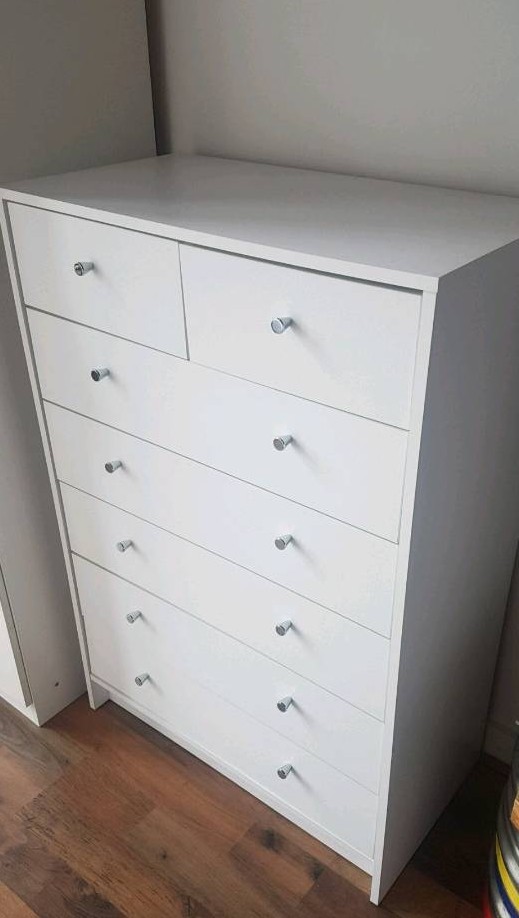 White Chest Drawers 12mths Old Argos Malibu Rrp 99 In Trafford