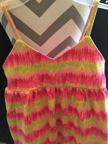 Free Shipping NWOT KC Parker Girls Sz8 Lng Dress W Spaghetti Straps Pink Green