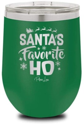 Piper Lou Christmas ''Santas Favorite Ho'' Insulated Wine Cups 12 oz