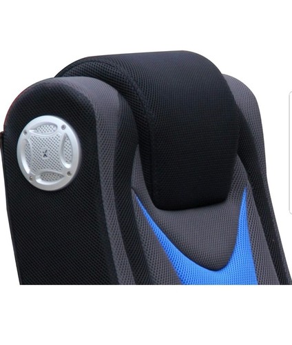 X-Rocker Fox Black Blue Grey 2.1 Wireless Video Rocker 5171401 Video Game Chair