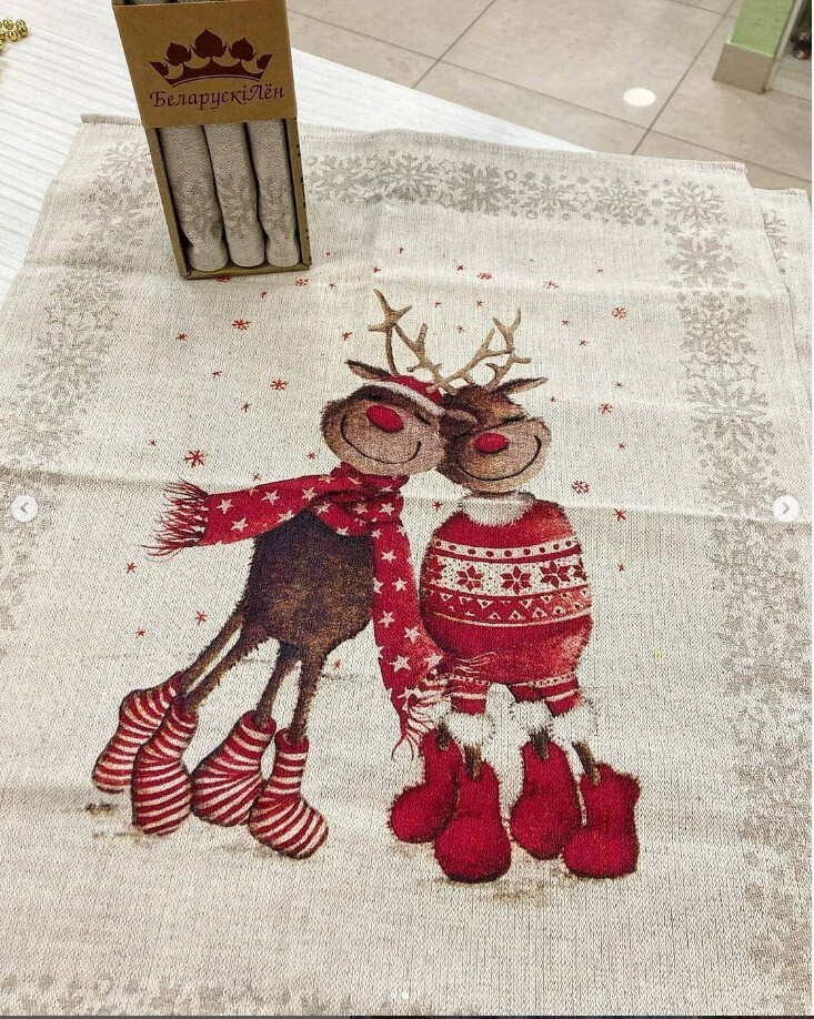 Cotton/Linen Set of 3 Kitchen Dish Tea Bar Towels 18" x 23" Christmas Gift