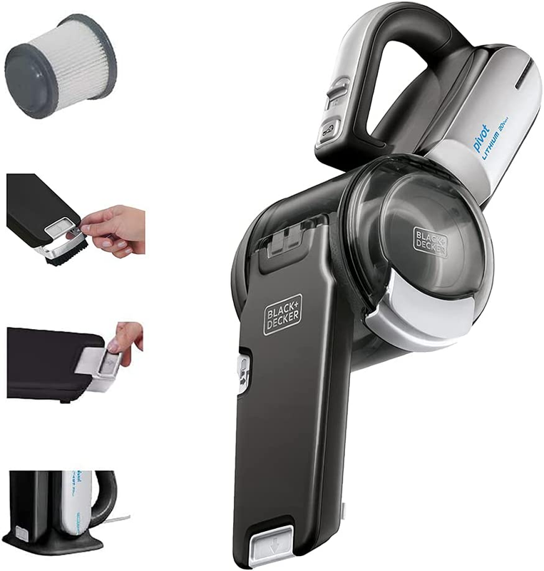 BLACK+DECKER 20V MAX Handheld Vacuum Cordless Lithium Pivot Vac, BDH2000PL