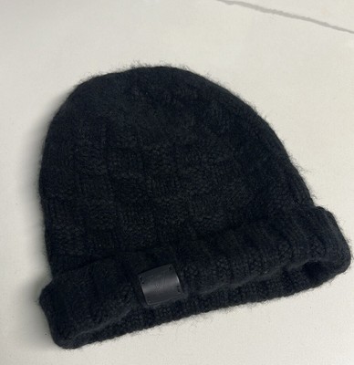LOUIS VUITTON Bonnet Helsinki 100% Cashmere Beanie Black Knit Hat Cap