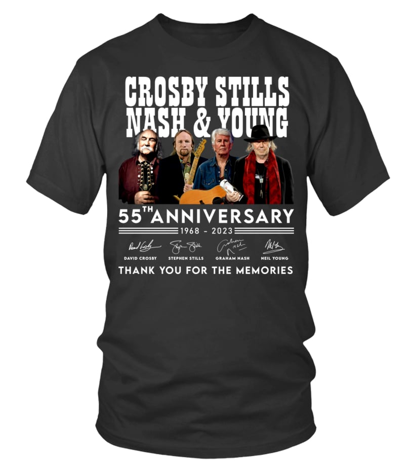 Crosby Stills Nash Young ANNIVERSARY T-shirt Unisex tee All