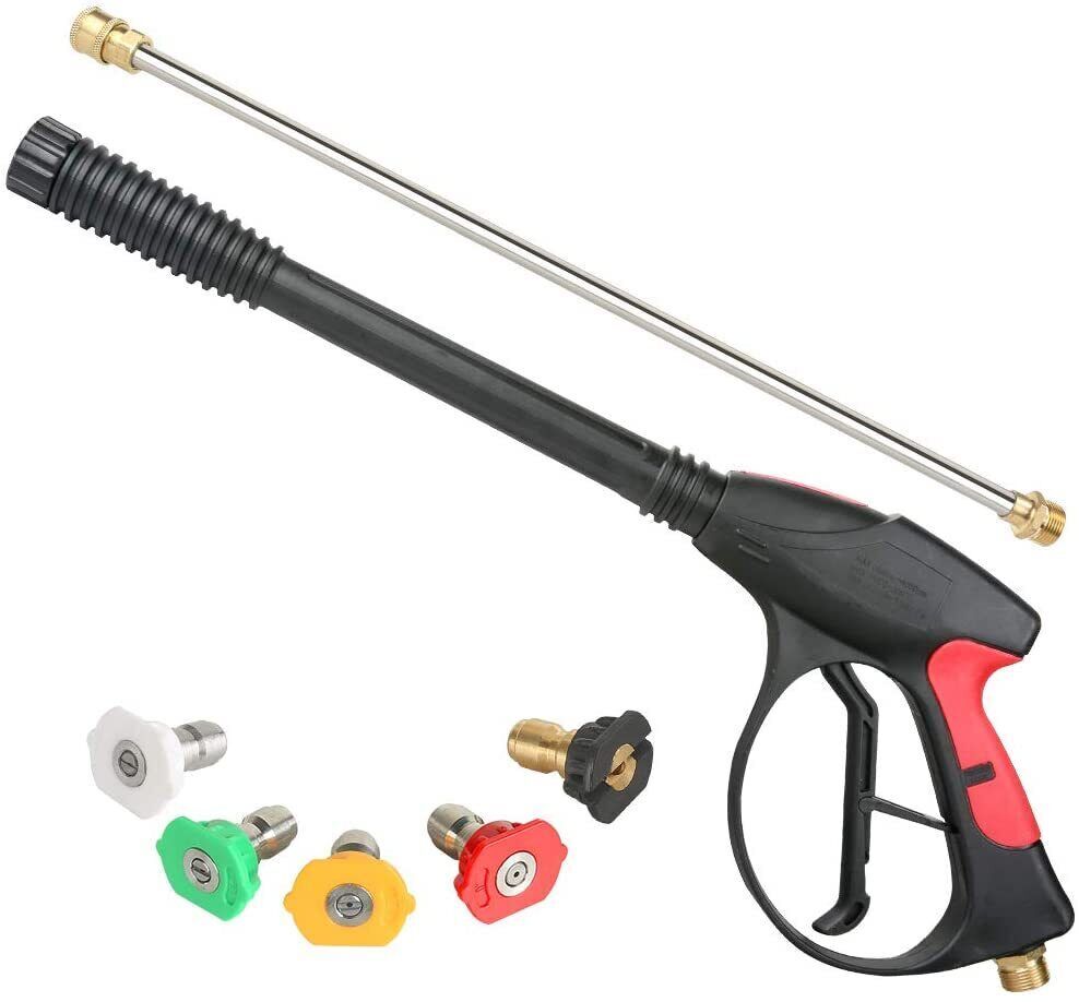 4000PSI High Pressure Car Power Washer Spray Gun Wand Lance Nozzle Tips Kit NEW