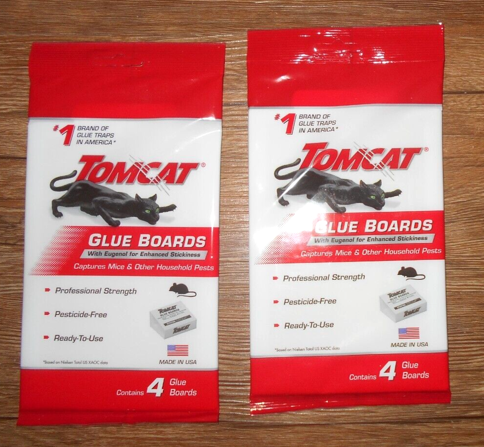 Tomcat Two Packs Of 4 Each Pest/Rodent Control Glue Traps