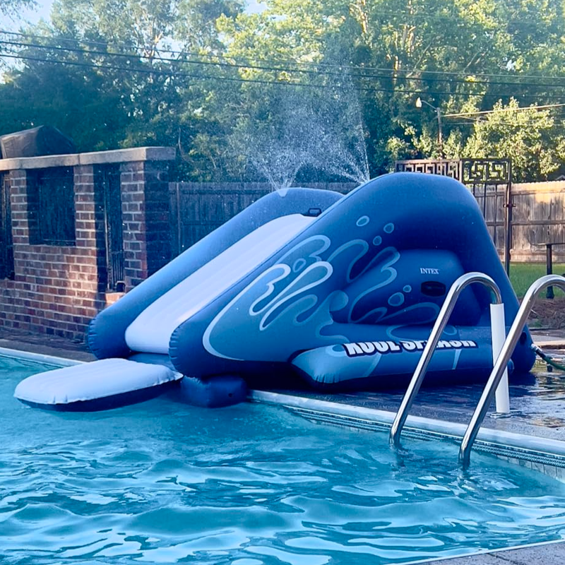 Water Slide for Inground Swimming Pool with Inflatable Landing Pad & Sprayers