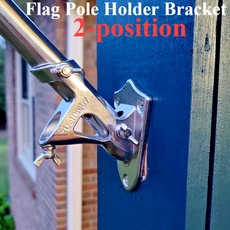 Flag Pole Holder Bracket with Drainage Design 304 Stainless Steel Heavy Duty Fl