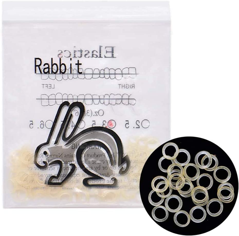 2 Packs Dental Elastic Rubber Bands Orthodontic Elastics Braces Teeth Gap (Rabbit 3/16