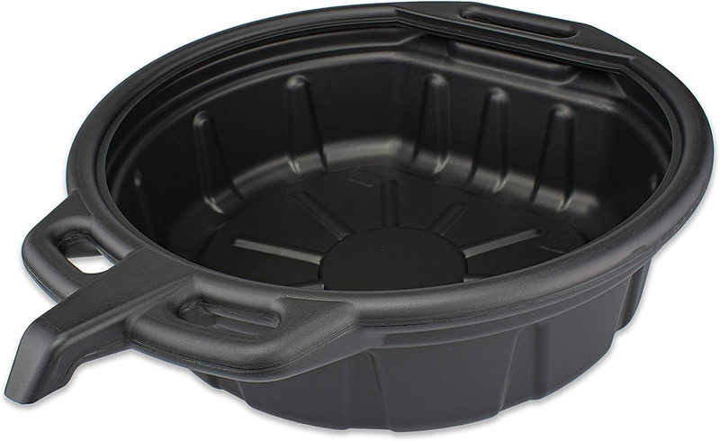 NEIKO 20762A Oil Drain Pan | Black Plastic anti Splash | Motor Oil Drip Catcher