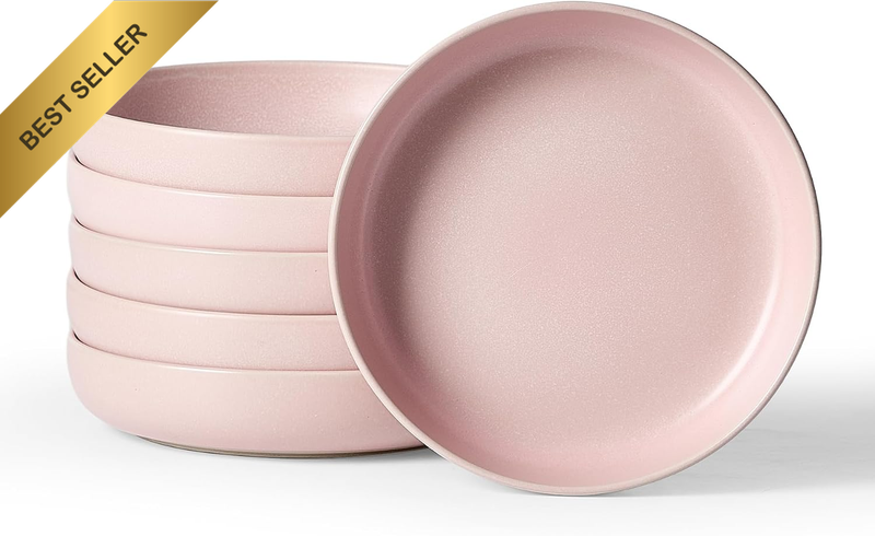 Milkyway 33 Oz Pasta Bowls Set of 6, Light Pink
