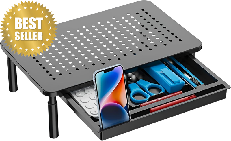 Adjustable Riser Stand, Computer Monitor Heightening Base, Large Capacity Laptop