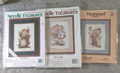 Lot 3 Needle Treasures HUMMEL Count Cross Stitch Kits Angel Quartet Children, MB