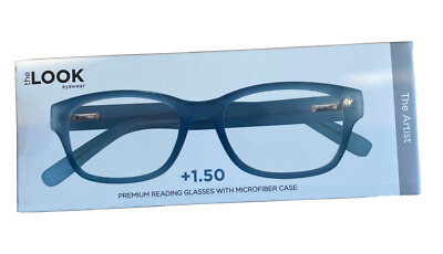 The Look Reading Glasses Unisex Eyewear PREMIUM Rubber Blue +1.50 Readers Artist