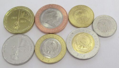 ANGOLA FULL UNC COIN SET 50 Centimos 1+5+10+20+50+100 Kwanzas 2012-2015 LOT of 7