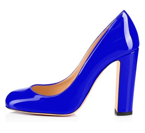 Womens Shoes Round Toe Pumps Chunky Heels Ladies Party