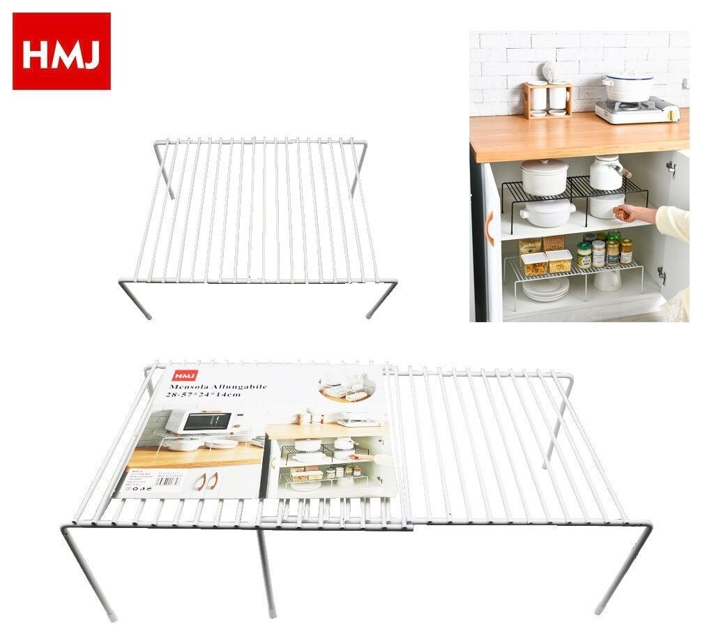 Mensola Allungabile In Metallo Organizzazione Mobili Casa Accessori 28-57cm hmj