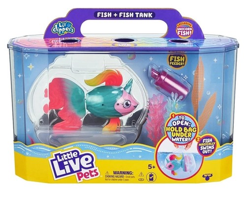 New Little Live Pets Lil Dippers Fish Tank Interactive Swimming Fish &Tank Toys
