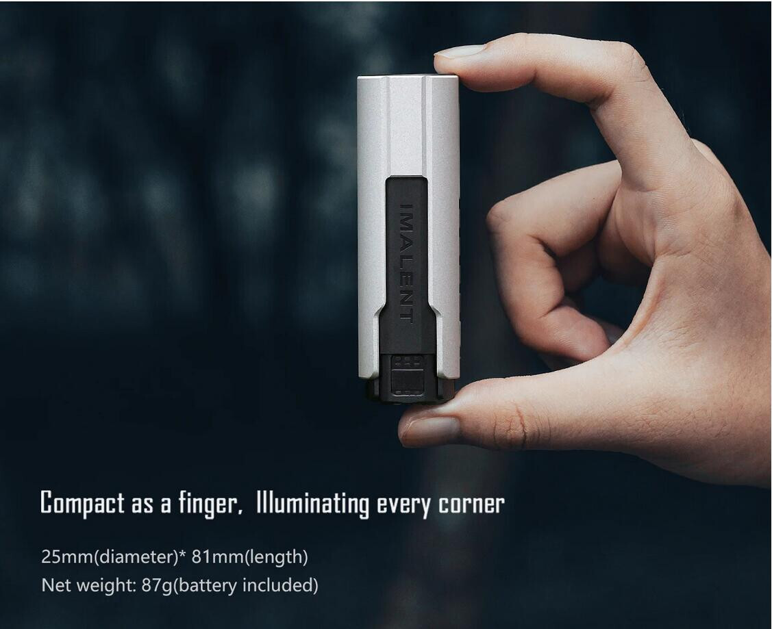 IMALENT 1200Lumen USB C Rechargeable EDC Mini Flashlight +Wireless Charging Case