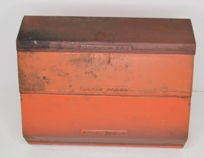 Vintage 3 Compartment Aluminum Foil Wax Paper Towels Wall Holder Salmon Pink MCM