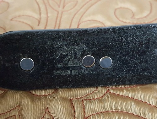 Vtg 1995 TONY LAMA Women Black Leather Belt Silver Trim Flowers Size 31 Western