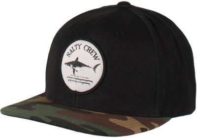 Salty Crew Bruce Snapback Hat - Black Camo - New