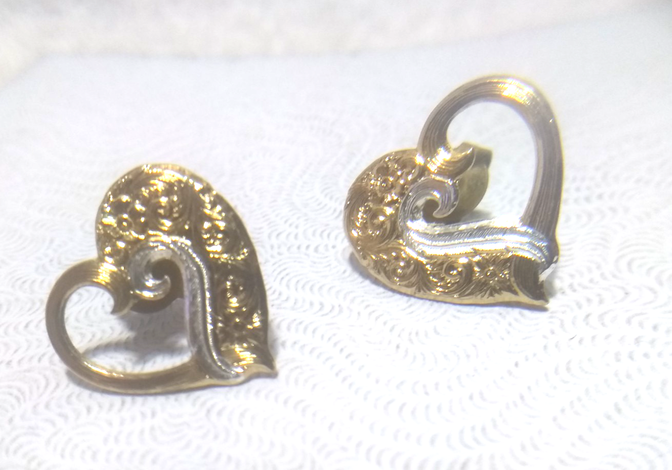 Montana Silversmiths Gold Flower Silver Edge Open Heart Stud