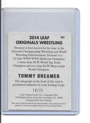 Tommy Dreamer 2014 Leaf Originals Wrestling Auto Autograph Blue #18/25