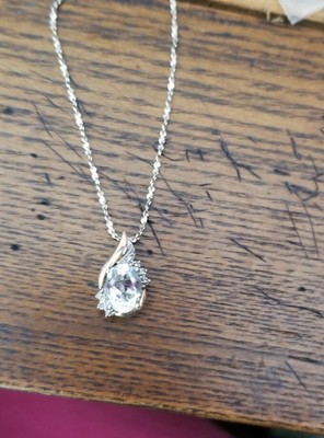 Alwand Vahan 10k Yellow Gold & Sterling silver clear Topaz Diamond Necklace