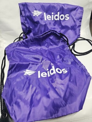 2 Purple collapsible water bottle with ''Leidos'' Print 500ml