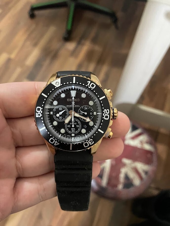 Seiko Prospex V175-0AD0 Chronograph Divers 200M Black Gold Seiko Prospex V175-0AD0 Chronograph Divers 200M Black Gold