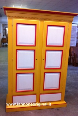 ARMADIO  2 ANTE DIPINTO A MANO DECORATO MASSELLO PERSONALIZZABILE CON NOME