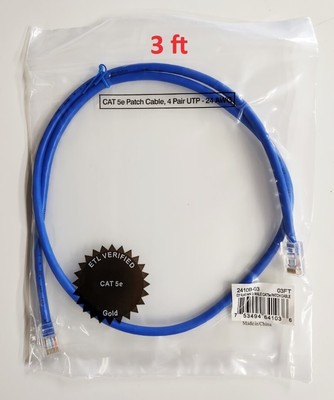 (10 pack) 3 ft - Cat5e Ethernet RJ45 Network Patch Cable - Router/Switch/PC/gold
