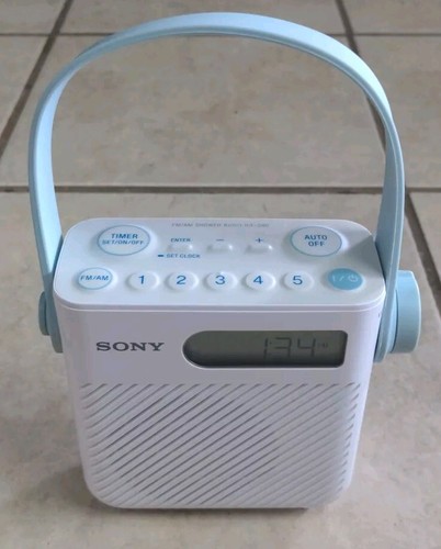 Rare Sony ICF-S80 FM AM Wide Shower Clock Radio Water