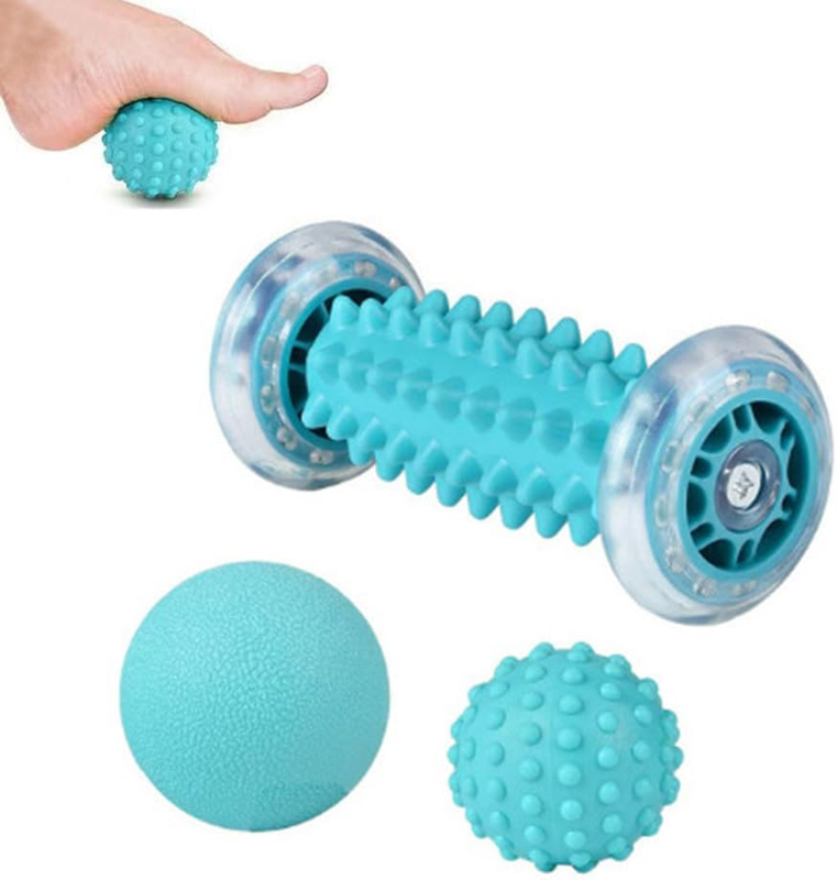 Foot Massage Roller Set with 2 Massage Balls, Muscle Roller & Balls Set, Foot He