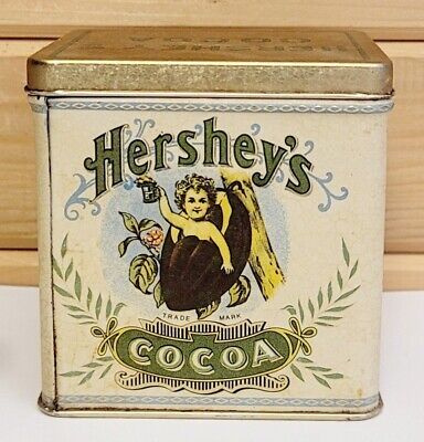 Vintage 1960s Hershey's Cocoa Tin 4 x 4 Chocolate Powder