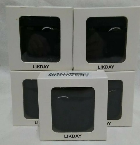 LOT OF 5 LIKDAY APPLE AIRPODS SILICONE PROTECTIVE CHARGING CASE BLACK W/ CLIP