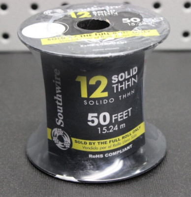Southwire 50 Ft. 12 AWG Solid White THHN Electrical Wire 11588183 Southwire