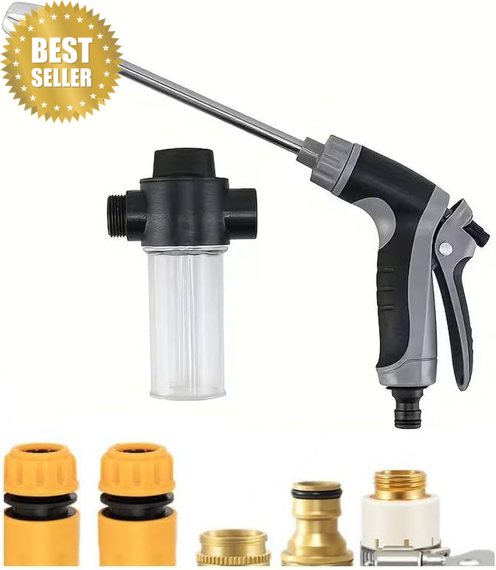 Car Wash Foam Gun Kit – Foam Blaster & Hose Nozzle with Metal Rod