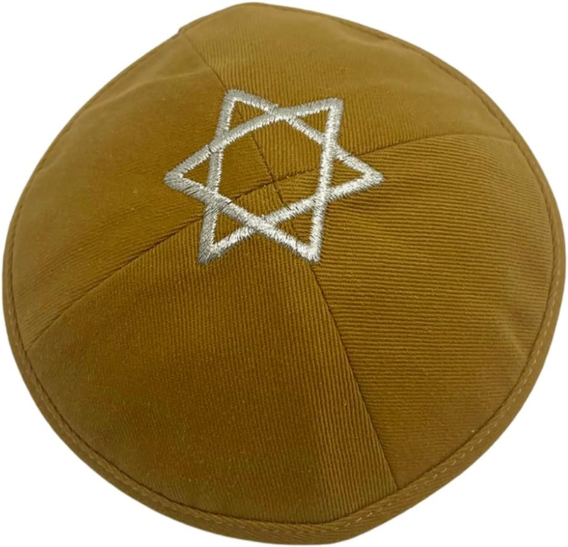 Star of Israel Kippah Kipa 6.5Inch Jewish Yarmulke Beanies Hat Skull Cap