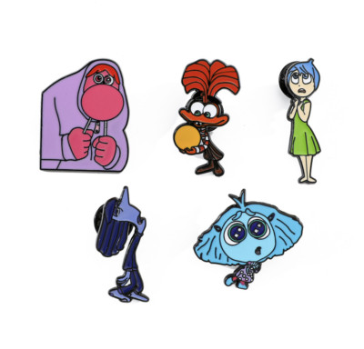 5 Styles Disney Inside Out 2 Cartoon Metal Pins Patches Buttons Brooches Badges