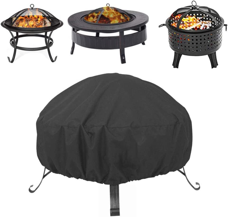 48 Inch round Fire Pit Cover, Patio Table Cover, Garden Outdoor Waterproof Fire