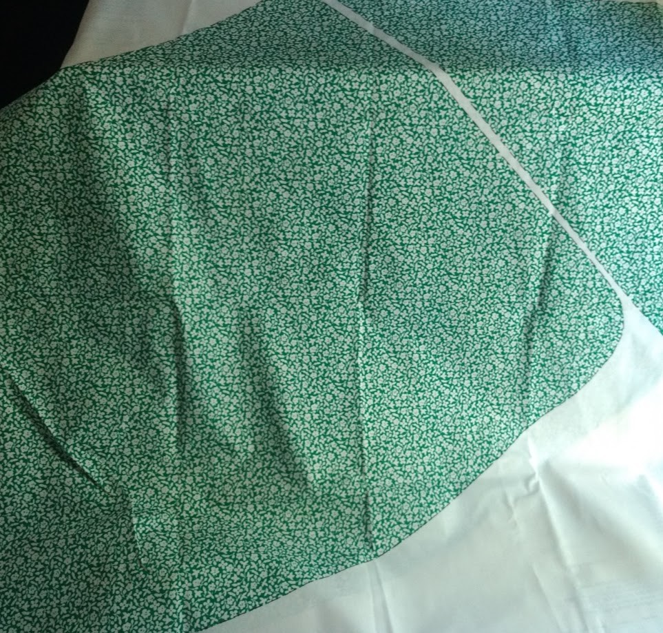 Vtg Springs Mill Sewing Panel Wrap Skirt Material Scarf Blue White Green Flower