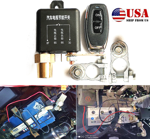 12V SUV Car Master Battery Disconnect Relay Switch System Remote Power Isolater