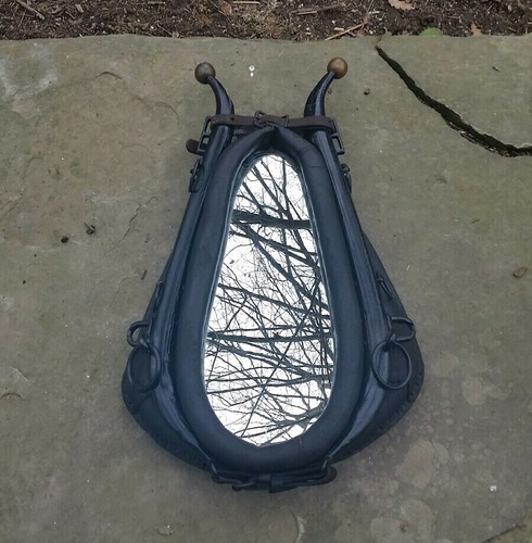 Vintage Leather Horse Collar Mirror Rustic Farm Ranch Cabin Decor Large 30”X19”