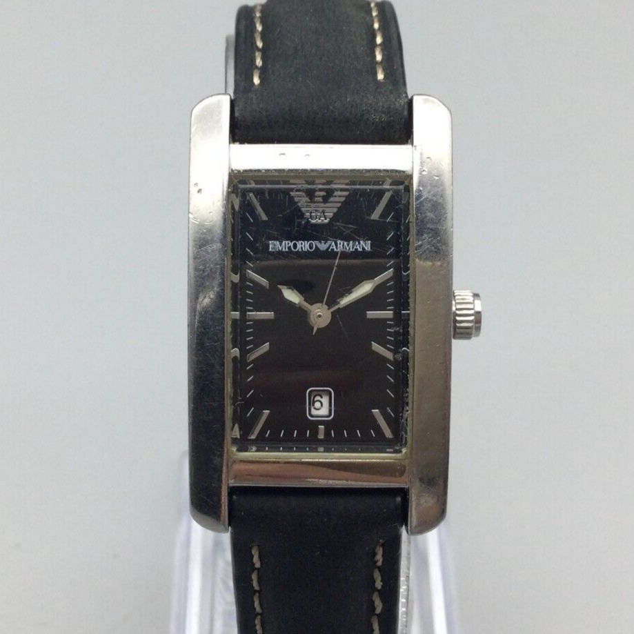 Emporio Armani Tank Watch Women 21mm Silver Tone AR-0122