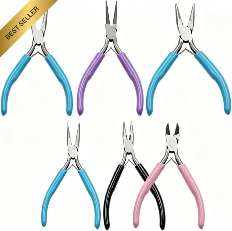 6 Pcs Jewelry Making Pliers Tools with Needle Nose Pliers/Chain Nose Pliers, rou