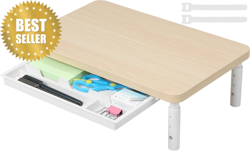 Monitor Stand for Desk, 3 Height Adjustable Computer Monitor Riser with Storage