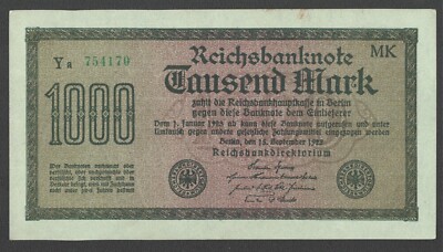 DEU- 86b)   alt: Ro. 75f) - RBN, Berlin; 1.000 Mark vom 15.9.1922;  MK''