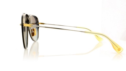 Pre-owned Dita Decade Two Drx-2082 A-slv-gld Silver 18k Gold Sunglasses Grey Gradient In Gray